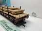 Preview: LGB Spur G 41600 / amerikanischen Flachwagen mit Rungen / Ladegut Holz Eigenbau
