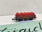 Preview: Minitrix N DC 51 1038 00 Mittelbordwagen / rote Fässer / Omm32 / DB