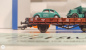 Preview: Roco H0 AC 44795 Rungenwagen mit Ladung / Käfer und Muldenkipper / K / DB / OVP