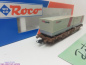 Preview: ROCO H0 DC 47033 Einheitstaschenwagen "DSB Gods" 2x 20' / Sdgmns / NEM / DSB / OVP