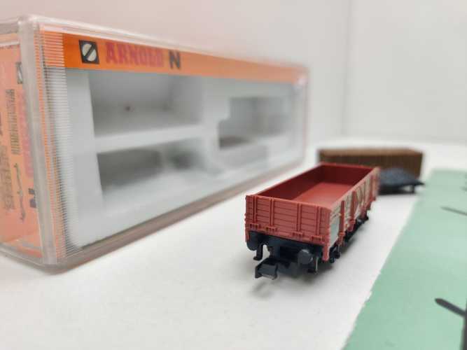 Arnold N DC 4471 Hochbordwagen Om / 2 Ladungseinsätze / DB / OVP