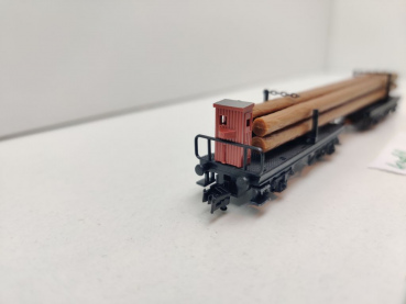 Arnold N DC 4479 Drehschemelwagen-Paar für Langholz / helle Kuppelstange