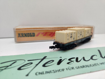 Arnold N DC 4961 Flachwagen "Mercedes Benz" 3 Überseekisten / SSkms / DB / OVP