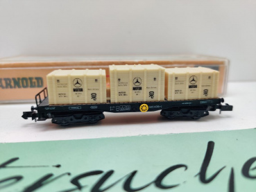 Arnold N DC 4961 Flachwagen "Mercedes Benz" 3 Überseekisten / SSkms / DB / OVP