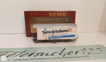 BEMO H0m DC 2283 128 Gedeckter Güterwagen "Terra Grischuna" / Gbk-v 5608 / Rhb / OVP