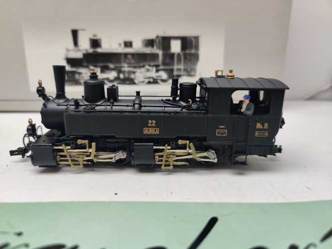 BEMO H0m DC 1293 112 / Mallet-Dampflokomotive / G 2x2/2 / Nr. 22 „Albula“ / RhB / OVP