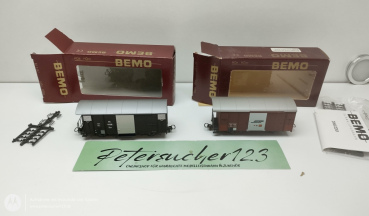 BEMO H0m DC 2250 208 / 2283 106 RhB Ged. Güterwagen OVP