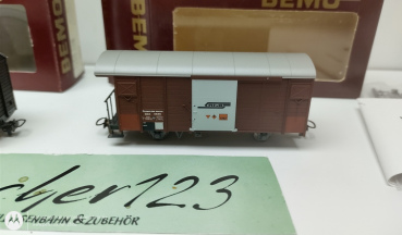 BEMO H0m DC 2250 208 / 2283 106 RhB Ged. Güterwagen OVP