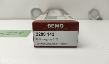 BEMO H0m DC 2288 141  RhB Haiqq-tyz 5172 Schiebewandwagen RASELLI OVP