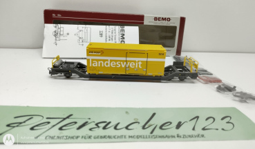 BEMO H0m DC 2289 106 Sb-v 7716 mit Postcontainer "landesweit" / RhB / OVP