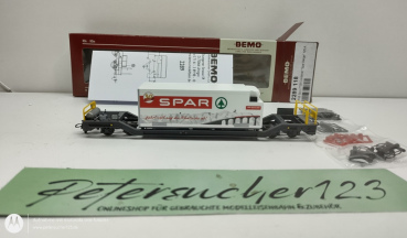 BEMO H0m DC 2289118 Sb-v 7728 mit Container "SPAR Berge"  / RhB / OVP