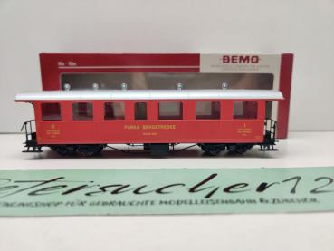 BEMO H0m DC 3246 282 Furka Bergstrecke Plattformwagen 1.+2.Kl. AB / DFB / OVP