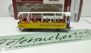 BEMO H0m DC 3280 110 RhB B2100 OFFENER Aussichtswagen + Personen / OVP