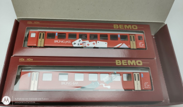 BEMO H0m DC 7478 400  Bar- und Jass wagen Set  /  WR 421 & B 736 / 2.Kl. / SBB / OVP