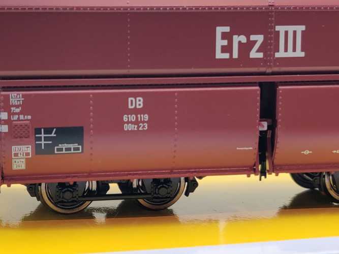 Brawa H0 DC 47030 Selbstentladewagen 3er Set OOtz / Erz III / NEM / DB / OVP