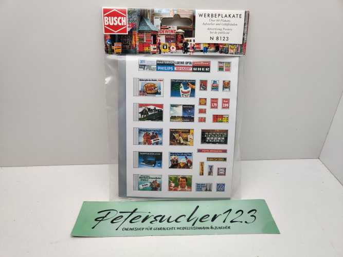 Busch N 8123 Werbeplakate Aufsteller Litfaßsäulen / ungeöffnet / 1:160 / OVP