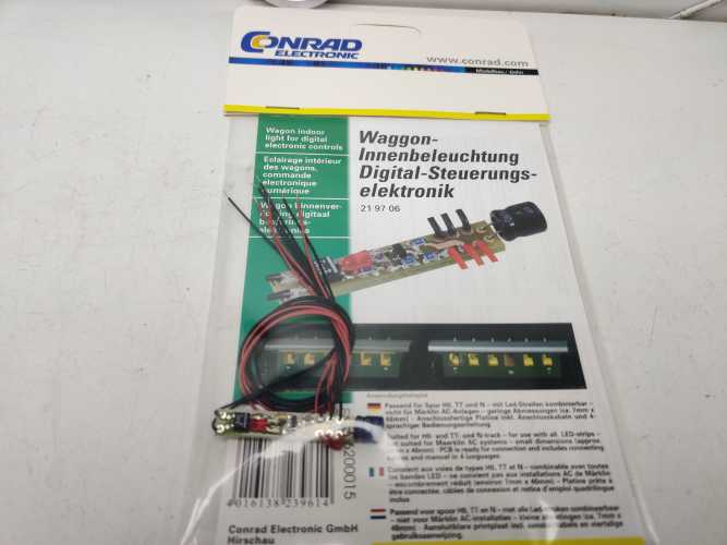 Conrad H0 AC 219707 Waggon-Innenbeleuchtung Led-Platinen-Set "gelb" / OVP