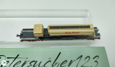 Fleischmann N DC 8276 Rollende Landstrasse Niederflurwagen LKW Spezial Öl DB OVP