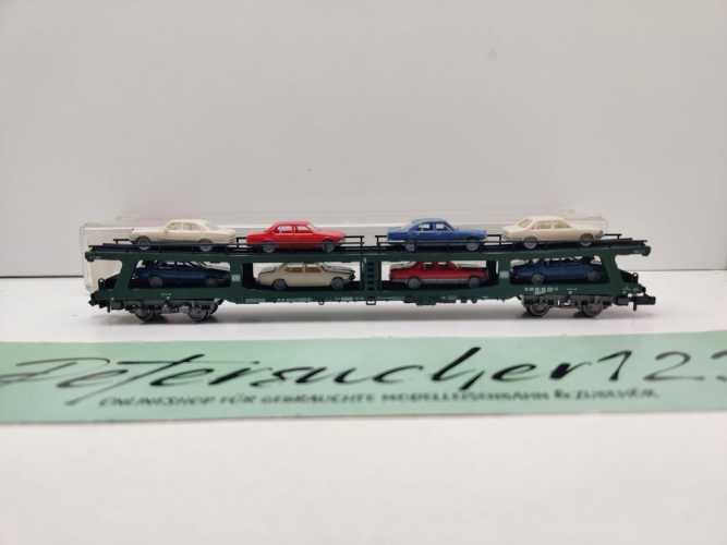 Fleischmann N DC 8285 Doppelstock-Autotransportwagen beladen 2 / DDm915 / DB / OVP