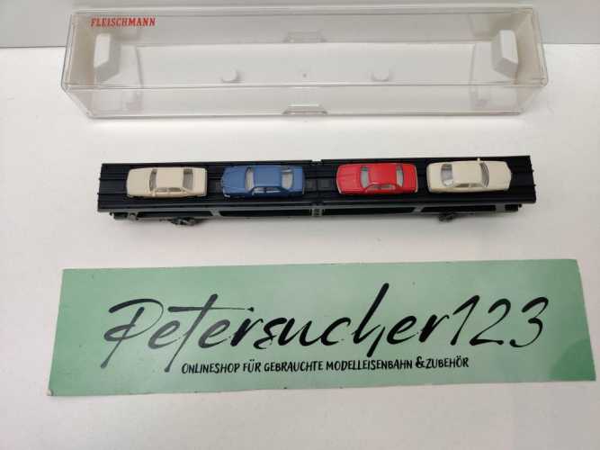 Fleischmann N DC 8285 Doppelstock-Autotransportwagen beladen 2 / DDm915 / DB / OVP