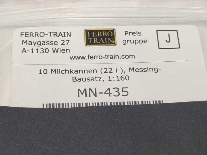 Ferro-Train N MN-435 Milchkannen f. Modellbau Messing / 1:160 / OVP