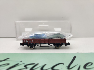 Fleischmann N DC 820002 Niederbordwagen X90/ 2 DKW Modelle / NEM / DB / OVP