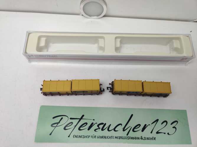 Hobbytrain N DC 497836 / 2-teiliges Güterwagen-Set /der Bauart Kbgs 442 / Post-Containern / OVP