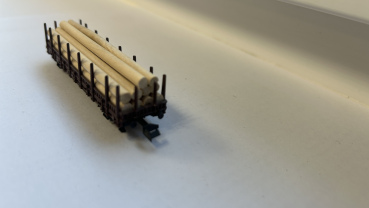 Hobbytrain N DC Rungenwagen Holzladung / DB / OVP