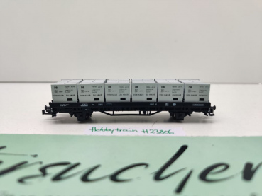 Hobbytrain N DC H23806 Niederbordwg + Behälter "Haus zu Haus" Kls443 / NEM / DB