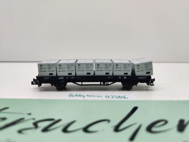 Hobbytrain N DC H23806 Niederbordwg + Behälter "Haus zu Haus" Kls443 / NEM / DB