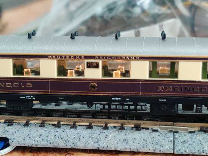 Hobbytrain N DC 20500 Rheingold Wagenset mit Beleuchtung / NEM / DRG / OVP