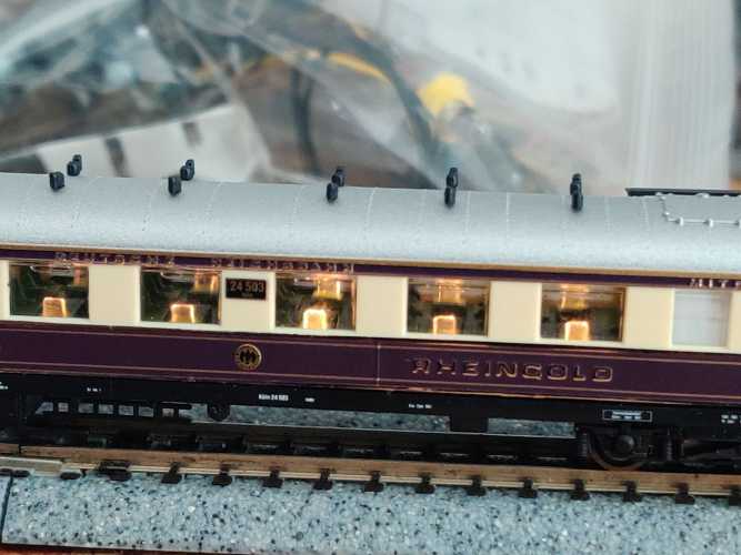 Hobbytrain N DC 20500 Rheingold Wagenset mit Beleuchtung / NEM / DRG / OVP