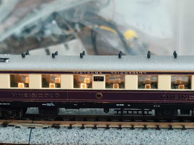 Hobbytrain N DC 20500 Rheingold Wagenset mit Beleuchtung / NEM / DRG / OVP
