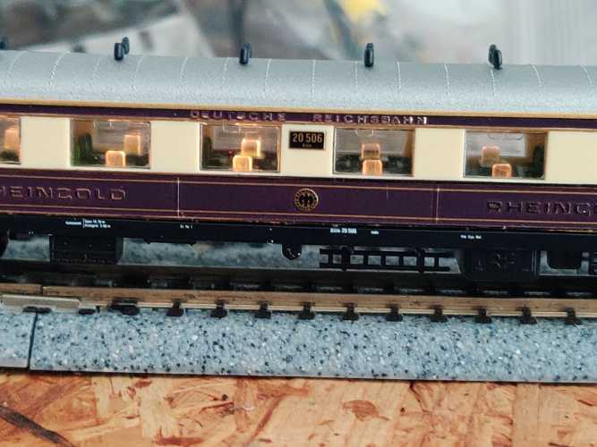 Hobbytrain N DC 20500 Rheingold Wagenset mit Beleuchtung / NEM / DRG / OVP