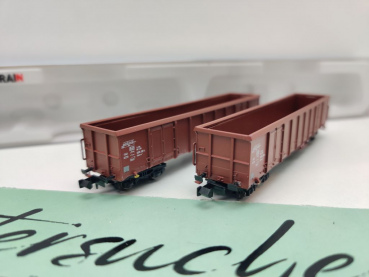 Hobbytrain N DC H23403 2er-Set offene Güterwagen Eanos-x052 / DB / OVP