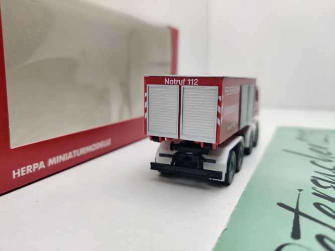 Herpa H0 045445 MAN TGA M Feuerwehr Wechsellader Abrollcontainer Chemie 1:87 / OVP