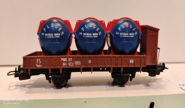 Lima H0 AC Niederbord / drei Bier-Container "Splügen-Bräu" / FS