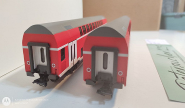 Märklin H0 AC 29478 Doppelstockwagen-Set DABza756 DBza751 1.-2. + 2.Kl / NEM / DB