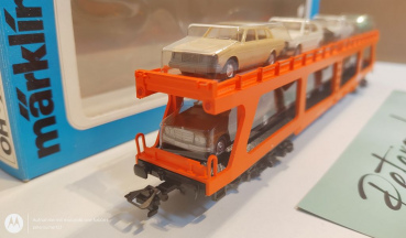 Märklin H0 AC 4174 Reisezug Autotransportwagen / 8 versch. PKW / ÖBB / OVP blau