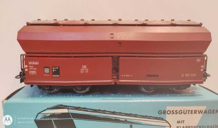 Märklin H0 AC 4626 Grossgüterwagen mit Klappdeckeldach / DB/ OVP hellblau