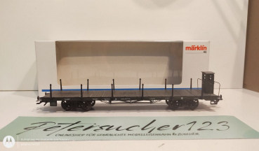 Märklin H0 AC 46280 Flachwagen mit Bremserhaus / K / K.Bay.Sts.B. / OVP weiß
