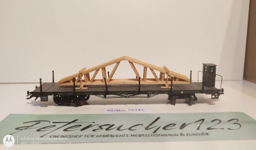Märklin H0 AC 46282 Flachwagen mit Rungen / Ladung Dachstuhl / NEM / K.Bay.Sts.B.