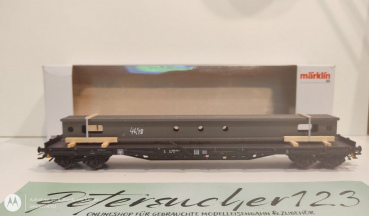 Märklin H0 AC 47046 Rungenwagen mit Bauteilen Krananlage / K / DB / OVP weiß