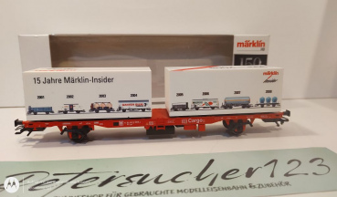 Märklin H0 AC 94339 Tragwagen mit Container / 15 jahre Insider Mitglied / OVP weiß