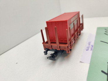 Märklin H0 AC 00752-04 Rungenwagen Container "Werkstatt" Kbs890 / Set / DB