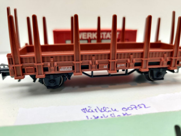 Märklin H0 AC 00752-04 Rungenwagen Container "Werkstatt" Kbs890 / Set / DB
