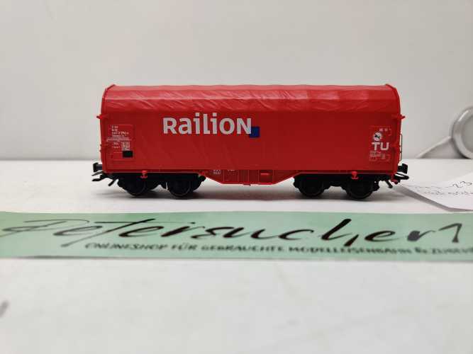 Märklin H0 AC 00757-23 / 467 2 094-8 / Shimmns-tu 718 Schiebeplanenwagen, „Railion“, DB AG / Rot