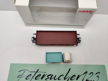 Märklin H0 AC 00761-18 Niederbordwagen + LKW / X05 / NEM / DB / OVP weiß