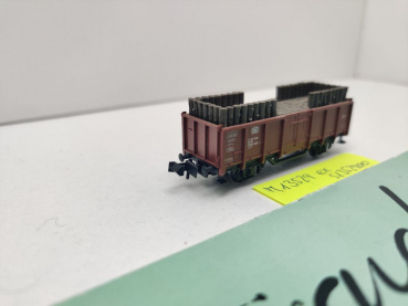 Minitrix N DC 13529 ex 3529 off. Güterwagen Grubenholz 385-4 E035 / DB