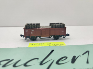 Minitrix N DC 13529 ex 3529 off. Güterwagen Grubenholz 385-4 E035 / DB